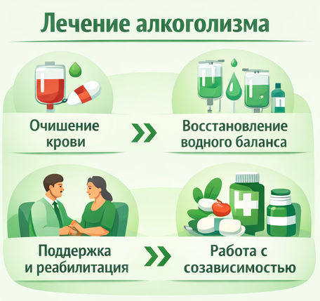 лечение алкоголизма в Туринске этапы